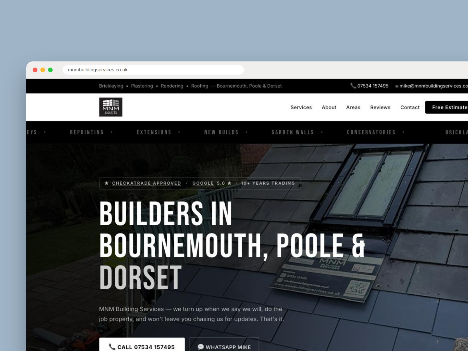 MNM Building Services website